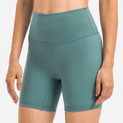 High Waist Sports Yoga Pants Capri Short Tight Slim With Waistband Pocket