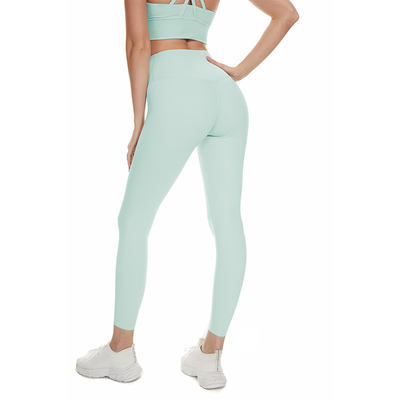 Nylon Light Green Lightweight Women Yoga Bra Sets Active Stretch Yoga Fitness Leggings