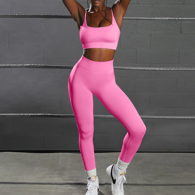 New Arrival Seamless 2 Pieces Yoga Set For Women Ruched Butt Leggings And Sports Bra