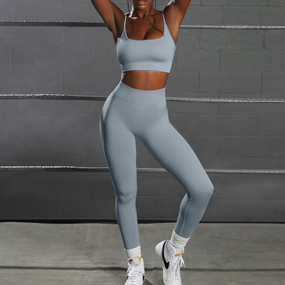 New Arrival Seamless 2 Pieces Yoga Set For Women Ruched Butt Leggings And Sports Bra