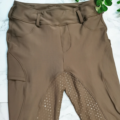 Full Seat Silicone Brown Horse Riding Pants 280gsm Moisture Wicking