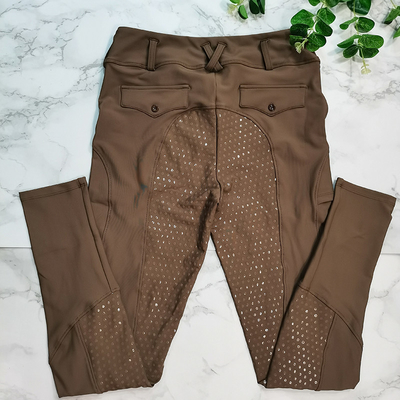 Full Seat Silicone Brown Horse Riding Pants 280gsm Moisture Wicking