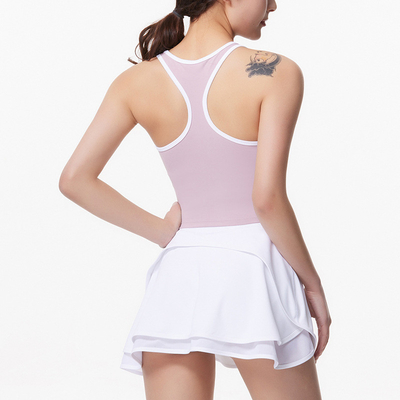 High Waist Workout Women Golf Skirts Mesh Design Anti - Glare  With Shorts
