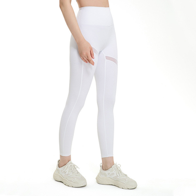 Traceless Mesh Breathable Yoga Pants Capri Women High Waist Nude Sports Tights