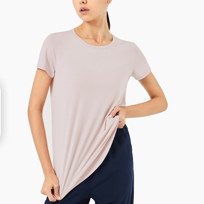 Nuls Printed Ladies Yoga Tops Loose High Elastic Short Sleeved T Shirt