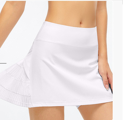 5 Colors 90% Nylon Womens Tennis Skirt With Safety Pants Sweat Wicking