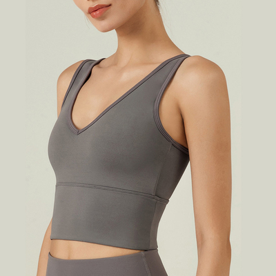V Neck 4 Sizes Sexy Sports Bra Soft Nylon Yoga Fitness Top Female Underwear