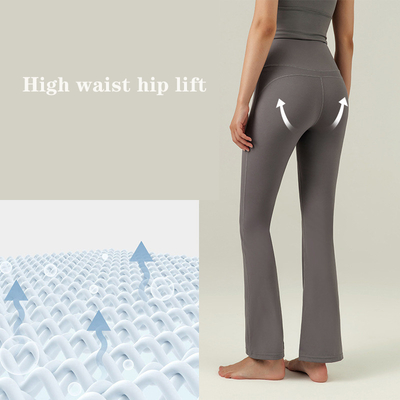 coffee Flared Yoga Pants Women Summer Hip Lifting Nude Casual Leggings