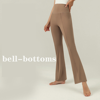 coffee Flared Yoga Pants Women Summer Hip Lifting Nude Casual Leggings