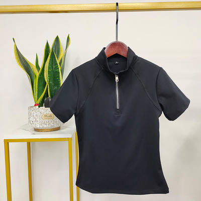 Gray Nylon Horse Riding Base Layer Women Eco Friendly Equestrian Clothing