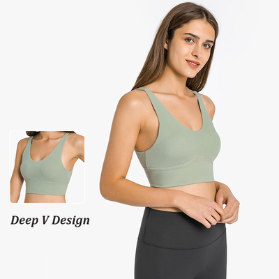 Active Stretch Womens Sports Bra Padded Fitness Top Cross Back Sexy Yoga Bra