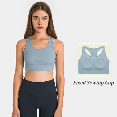 Wide Gathered Gils Sports Bra High Impact Large Bust Padded Fitness Workout