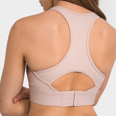 Wide Gathered Gils Sports Bra High Impact Large Bust Padded Fitness Workout