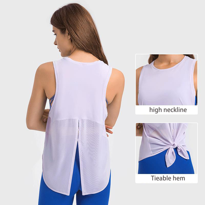 Fashion Running Sports Ladies Yoga Tops Quick Dry Sleeveless T - Shirt Women Open Back