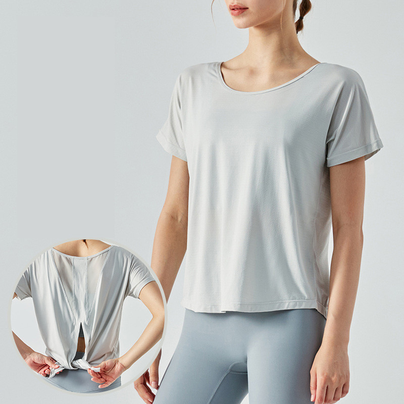 Lightweight Fitness Top Sports T Shirt Ladies Short Sleeve Quick Drying Yoga Blouse