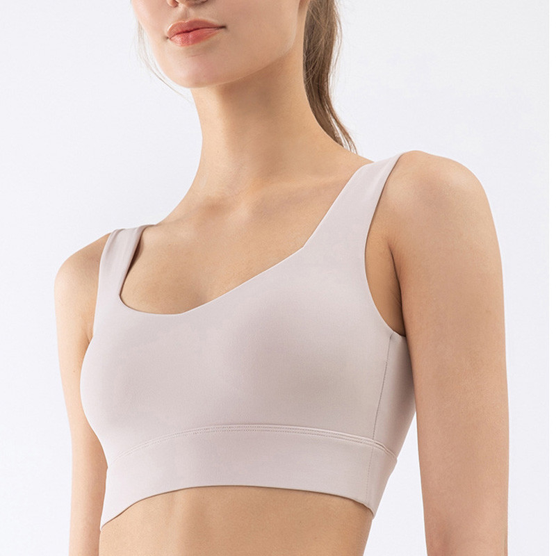 Pink Soft Sports Underwear Nylon Women Light Fitness Yoga Bra