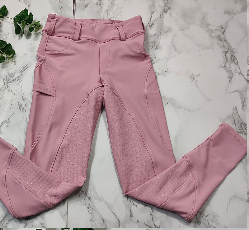 100cm - 175cm Pink Four Way Stretch Horse Riding Pants Leggings For Kids