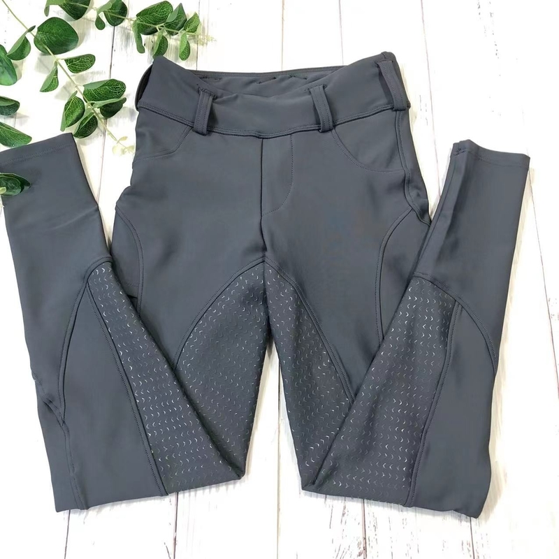 Girls Horse Riding Leggings With Side Pockets Kids Equestrian Breeches 280gsm