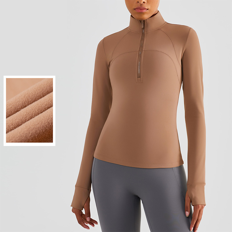 Winter Plush Horse Riding Base Layer Half Zipper Warm Equestrian Top