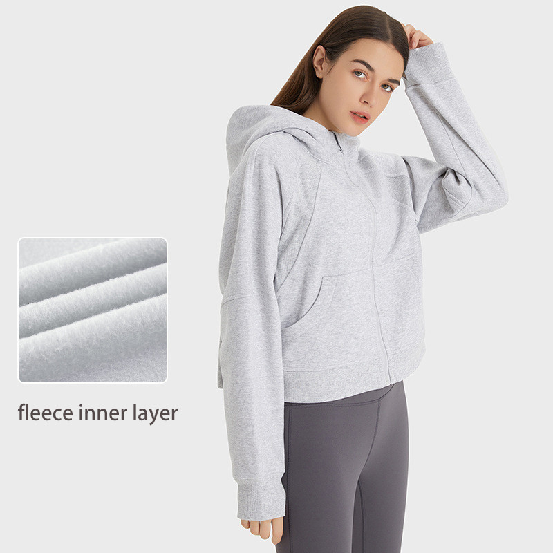 Winter Women's Casual Zip Up Hoodie Jacket Long Sleeve Hooded Sweatshirt With Pockets