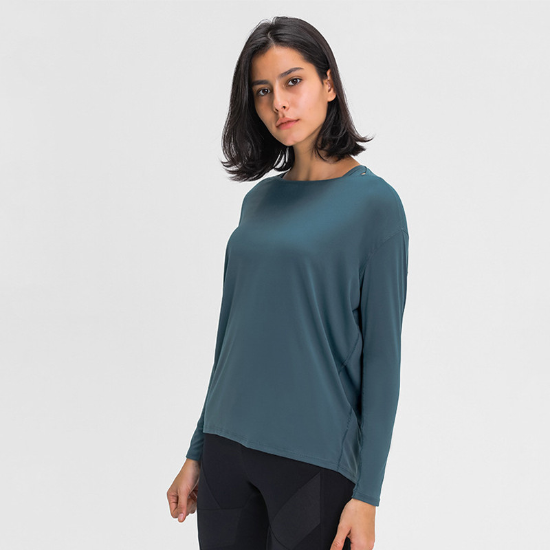Breathable Women's Long Sleeve Shirts Running Workout Performance Tee