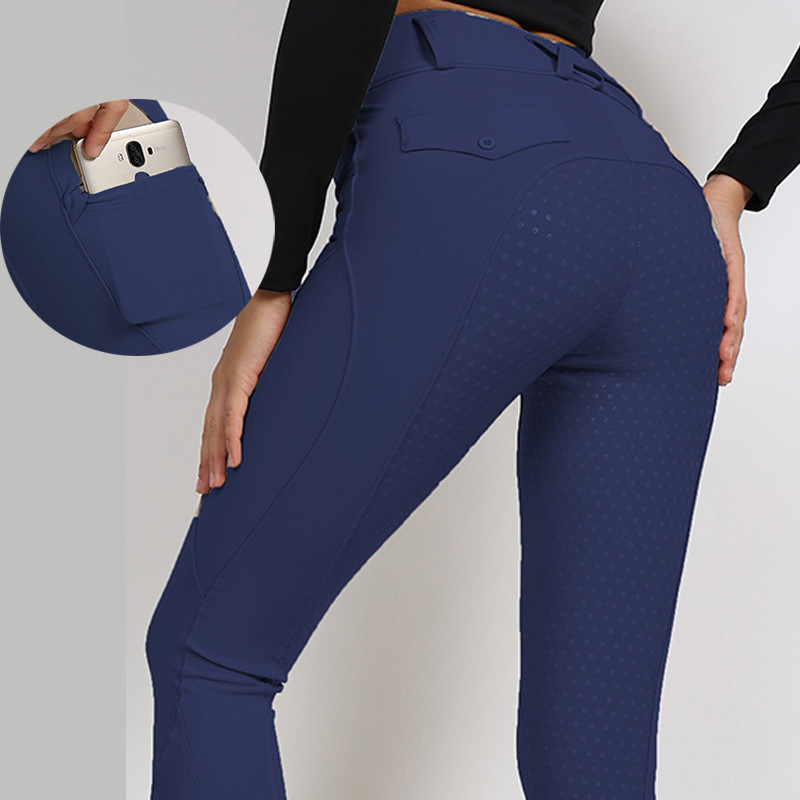 Navy Grip Riding Gear Legging Equestrian Breeches With Pocket