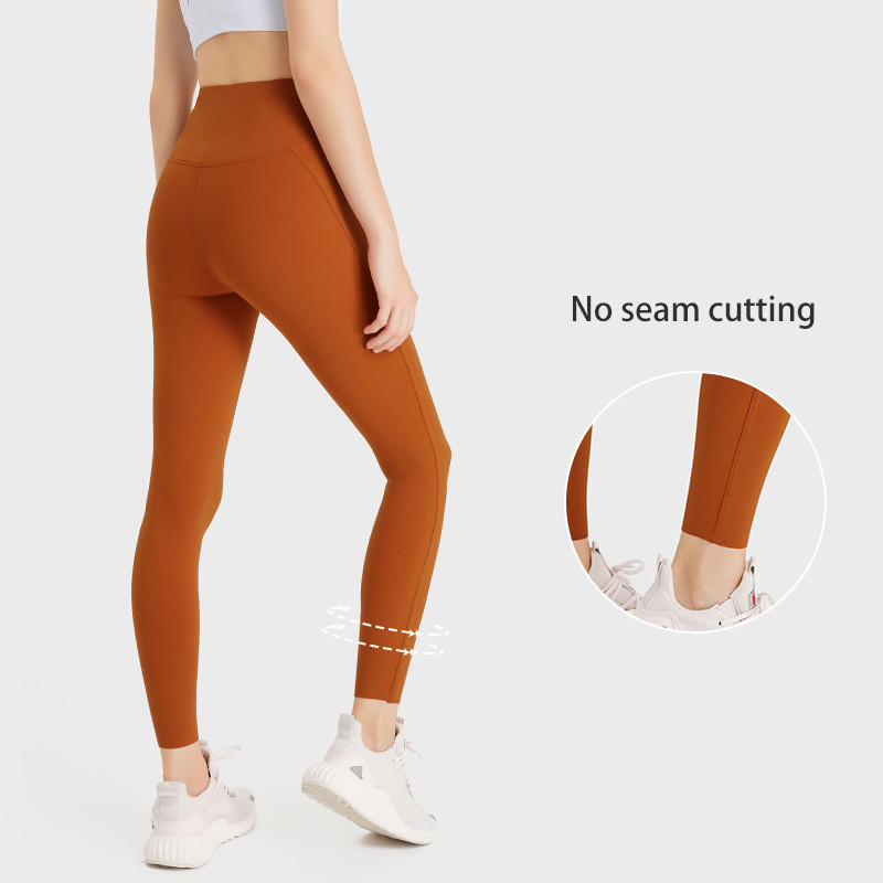 Solid Color High Elasticity Pocket Yoga Pants Naked Feeling Sports Leggings