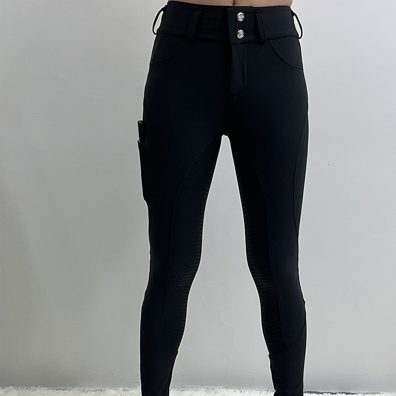 XXS-XL Black Top Quality Pocket Buttton Horse Equestrian Riding Breeches women