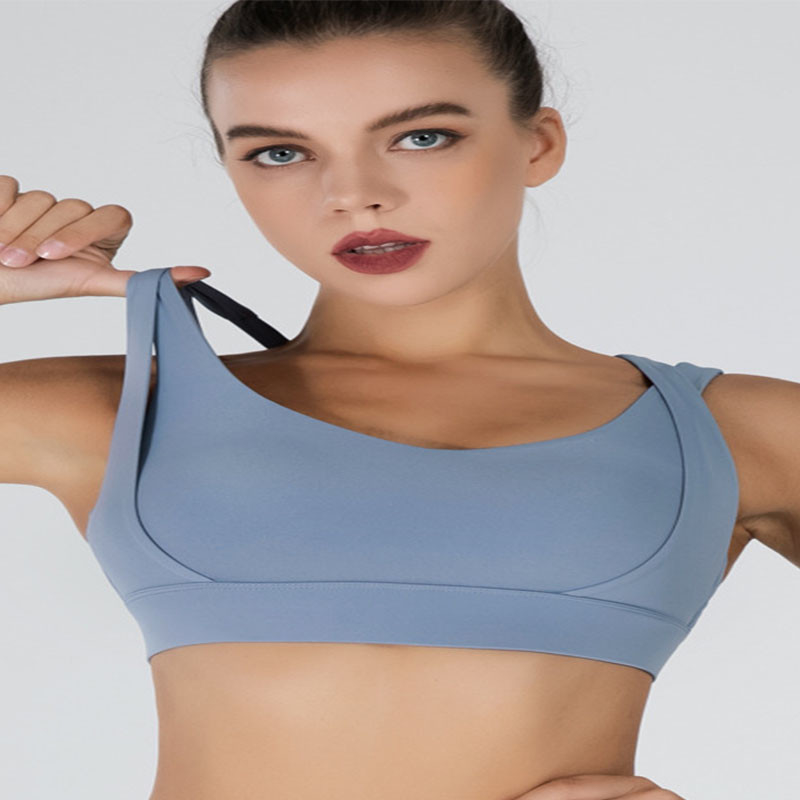 Moisture Wicking Large Cup Sports Bra Plus High Elastic Double Shoulder Yoga Bra