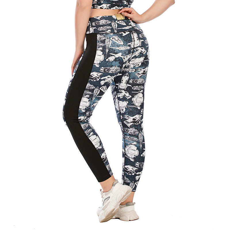 Oversized Patterned Yoga Pants Customized Hip Lifting Sports Leggings For Fat Lady