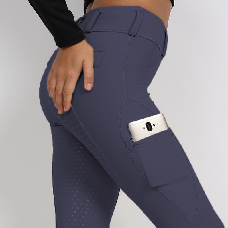 XXS - XL Equestrian Riding Tights Polyester Full Seat Silicone Leggings With Pocket