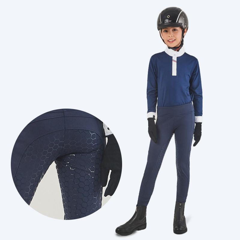 High Stretch Childs Horse Riding Tights Customized Silicone Riding Breeches