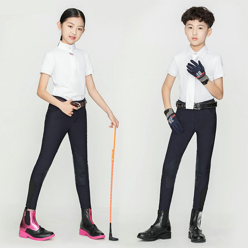 Children's Horse Riding Breeches Non Slip Anti Wear Knee Silicone Equestrian Pants