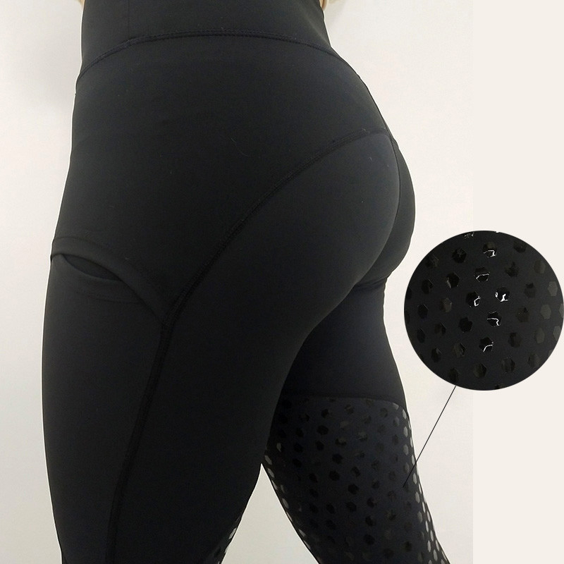 Stretchy Horse Riding Pants Side Pockets Anti-slip Silicone Grip Riding Leggings