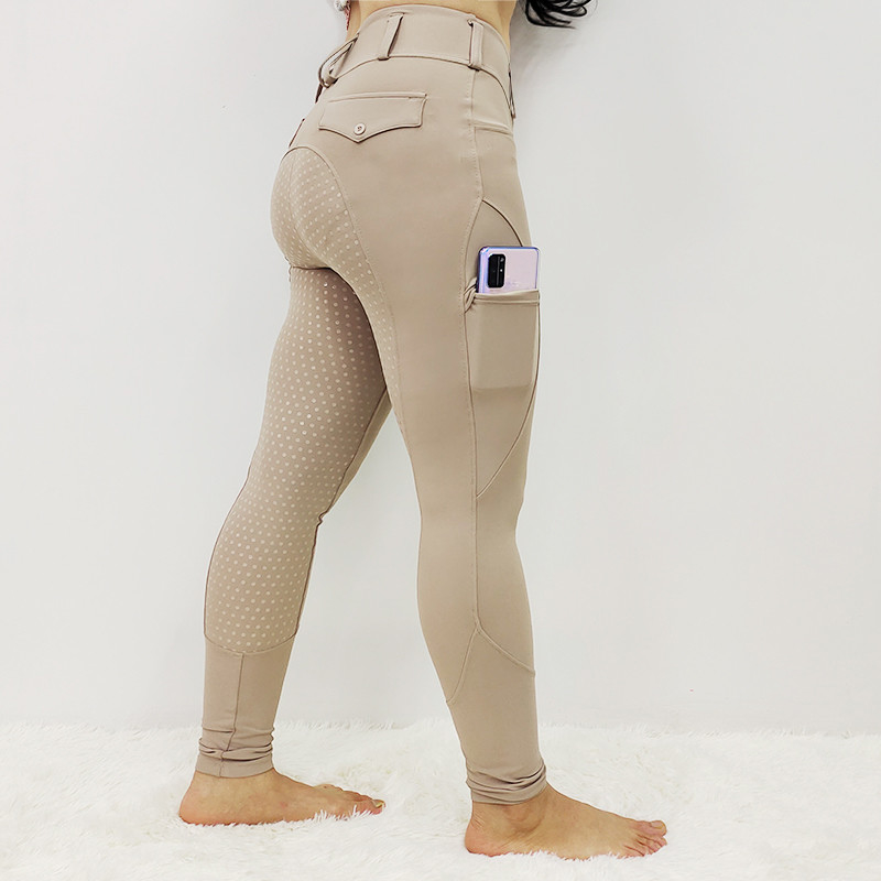 New Beige Women's Full Seat Riding Breeches Quick Dry Four Way Stretch Riding Pants