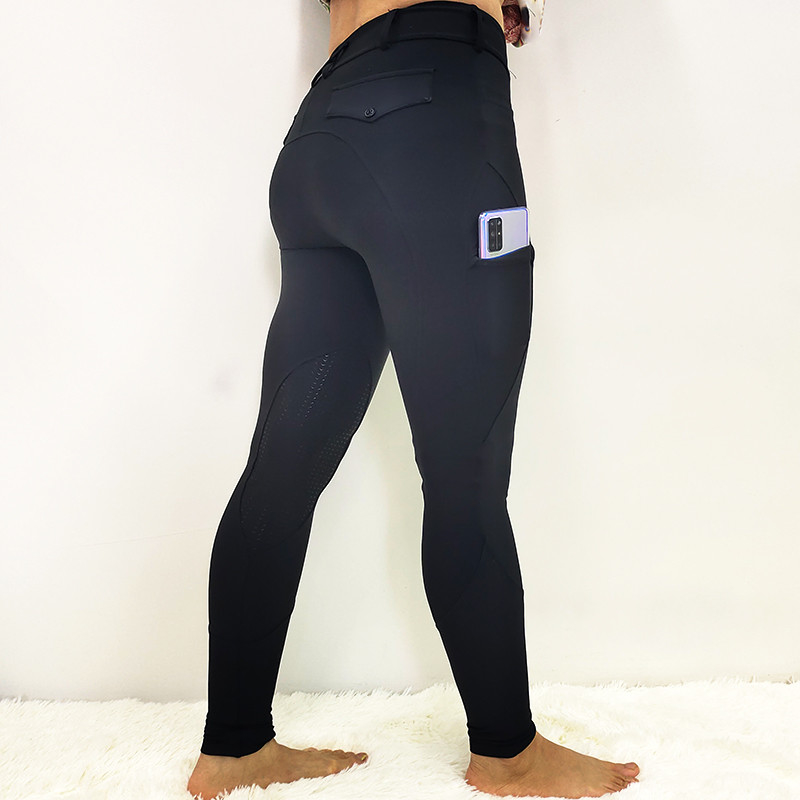 Women'S Equestrian Horse Riding Pants Silicone Black Knee Anti Pilling