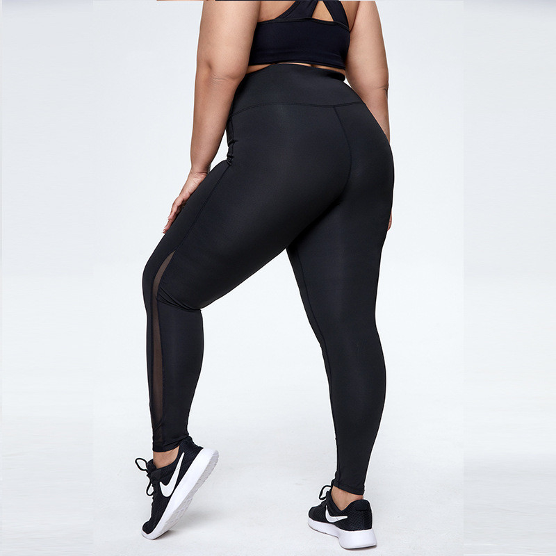 Size 4XL Plus Size Yoga Pants Colorfast Moisture Wicking Mesh Breathable