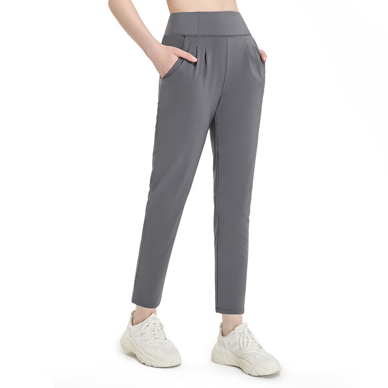 Casual Straight Nylon Pocket Yoga Pants Nude Sports Leggings