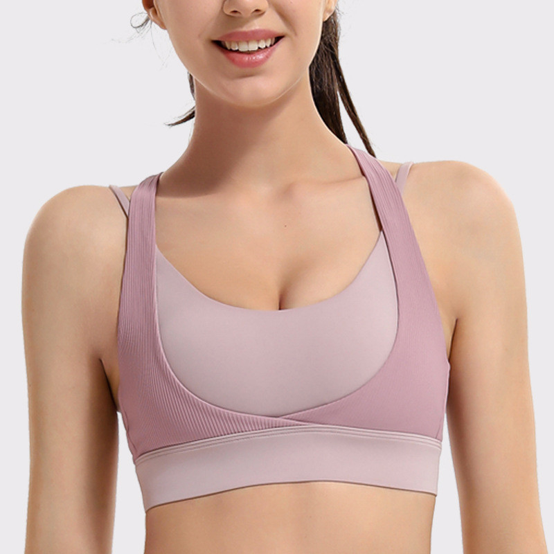 XL Fitness 75% Nylon Gather Training Yoga Vest Rib Women Lingerie