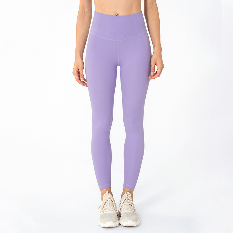 Double Sided Matte Nude Running Yoga Pants Women High Waist Workout Leggings