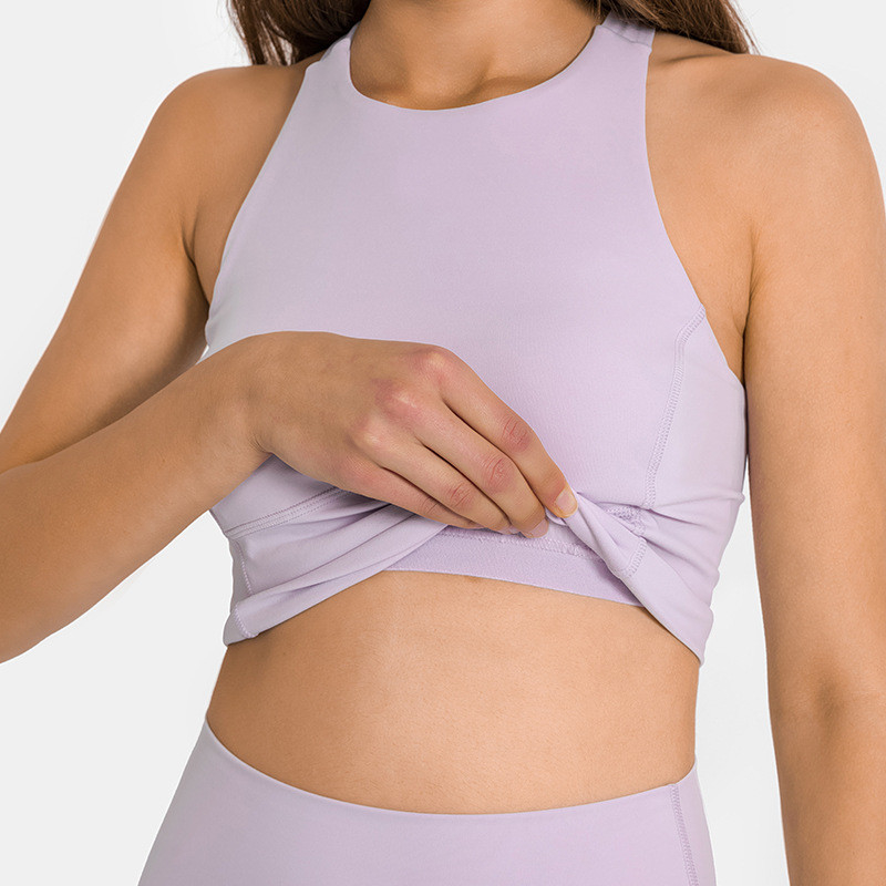 Hot Sale Criss Back Padded Strappy Sports Bras Women Tank Top Active Stretch