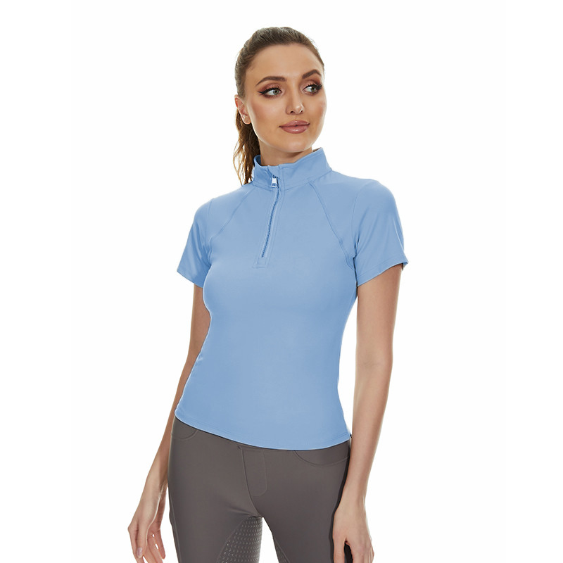 Blue Spandex Nylon Equestrian Base Layer Eco-Friendly Riding Clothing