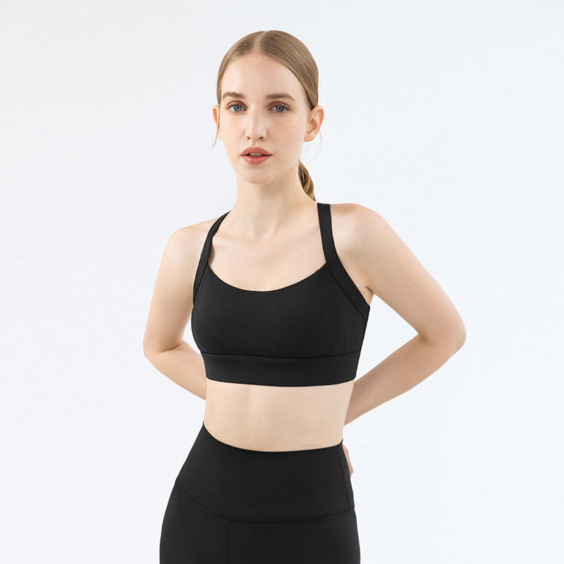 Pink S L High Impact Womens Sports Bra Back Cross Workout Clothing