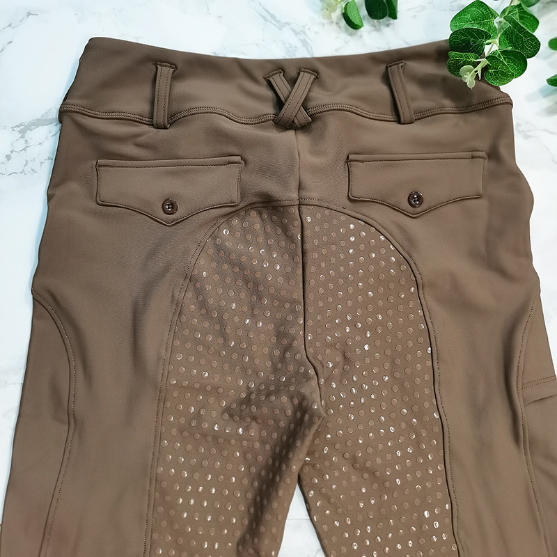 Full Seat Silicone Brown Horse Riding Pants 280gsm Moisture Wicking