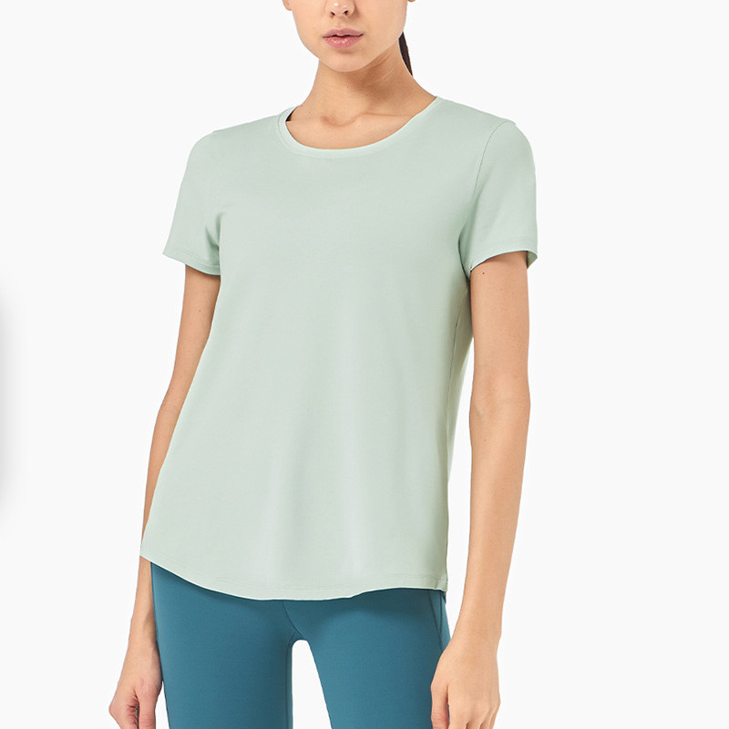 Nuls Printed Ladies Yoga Tops Loose High Elastic Short Sleeved T Shirt